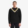 Fred Perry [Scharf] Gestreifte Paspel V-Ausschnitt Strick - Schwarz Afpm2416523-198