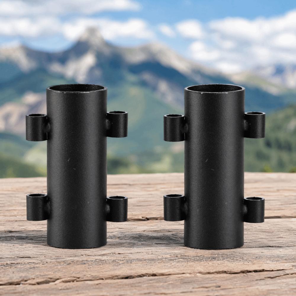 2 Pcs Lightweight Canopy Pole Holder Metal Camping Pole Stand Awning Rod Holder  Fishing Trip