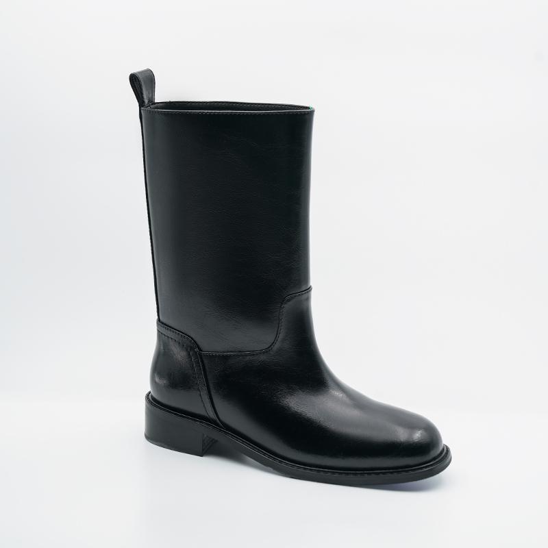 Fashion 2024 New Fall Shoes Round Toe Thick Heel Women Shoes Winter Women Boots Mid-calf Casual Platform Boots Motorcycle Boots