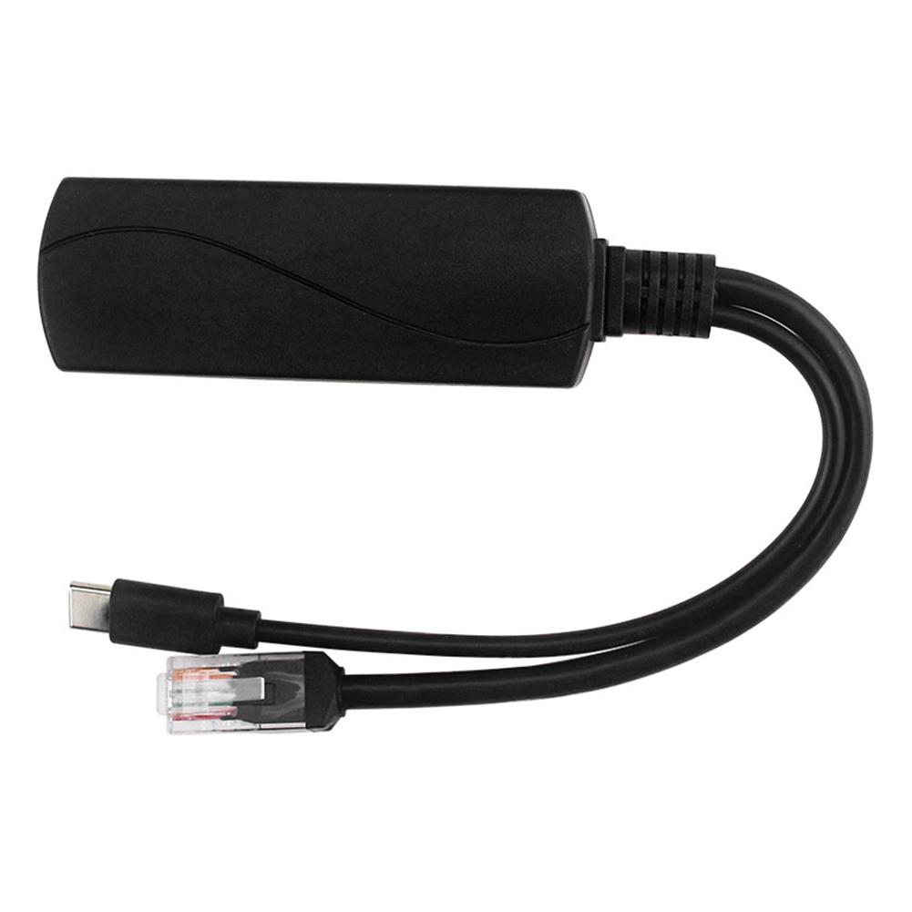 PoE 48V To USB-C 5V/4A Output Adaptive 10/100/1000Mbps PoE Splitter 48V To 5V 4A Micro USB Adapter for Raspberry Pi 5