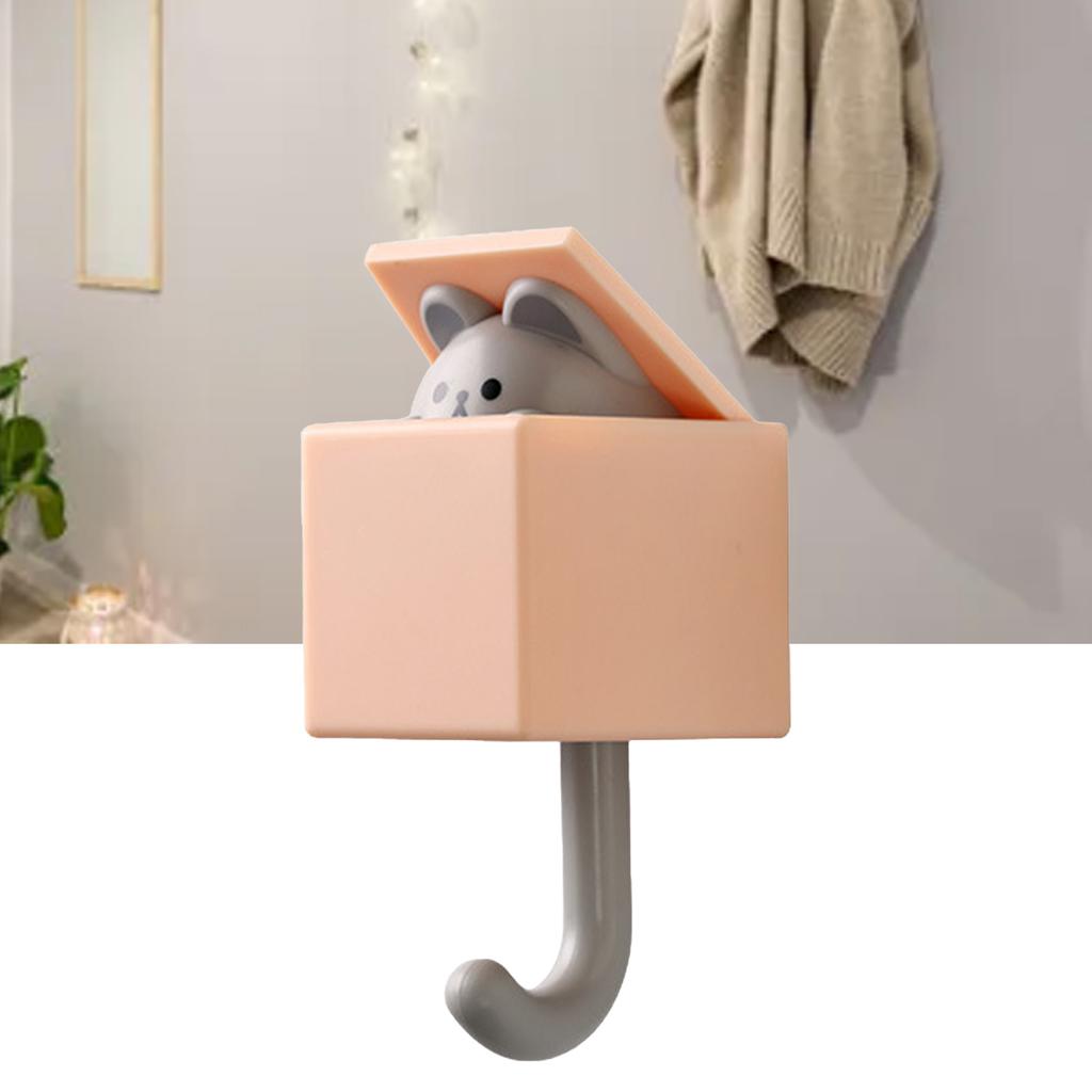 Cute Animal Hook Adhesive Coat Hook Wall Mount 3.3lb Bearing Capacity Key Hook for Clothes Scarf Hat Towel Bag