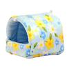 Thickened Quilted Warm Shelter Hamster Bed, Cartoon Print Cozy Hideout, Winter Cave Comfortable Hideaway for Hamsters Small Animal Cage Accessories