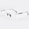Frameless Sandalwood Glasses: Pure Titanium Butterfly Frames with Myopia-Ready Flat Lenses
