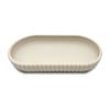 Rubberized Plastic Accessory Tray Ribbed Storage Organizer Bathroom Soap Toothbrush Jewelry Makeup Chic Durable Design