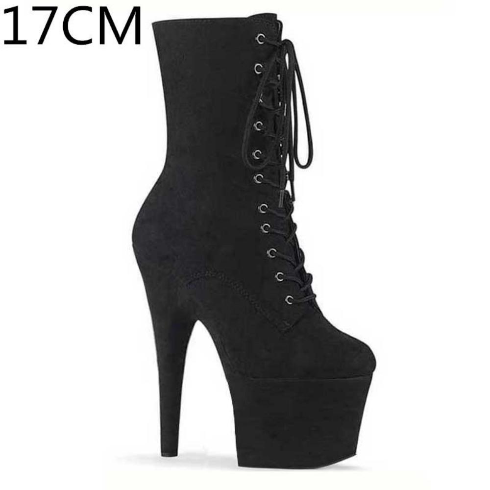 Sexy Super High Boots Round Toe Pole Dance High Heels Nightclub Model Catwalk Platform Shoes Party Shoes Cosplay Suede Shoes