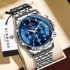 Multi‑Dial Moon‑Phase Mens Quartz Wrist Watch Chronograph Watch with Date Calendar Waterproof Luminous