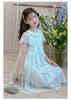 2026 New Girls' Sweet Dress Summer New Short Sleeved, Mid Length, Western-style Princess Dress Summer Cute Style