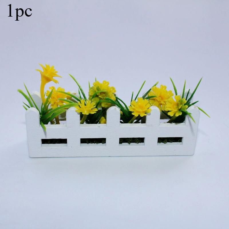 

1pc Miniature Fence Artificial Flower Decoration Tabletop Ornament Home Office Garden Party and Craft DIY Decoration Accessories 1pc жовтий