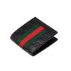 Gucci GG Embossed Black Leather Bifold Wallet With Web Stripe For Unisex Daily Use