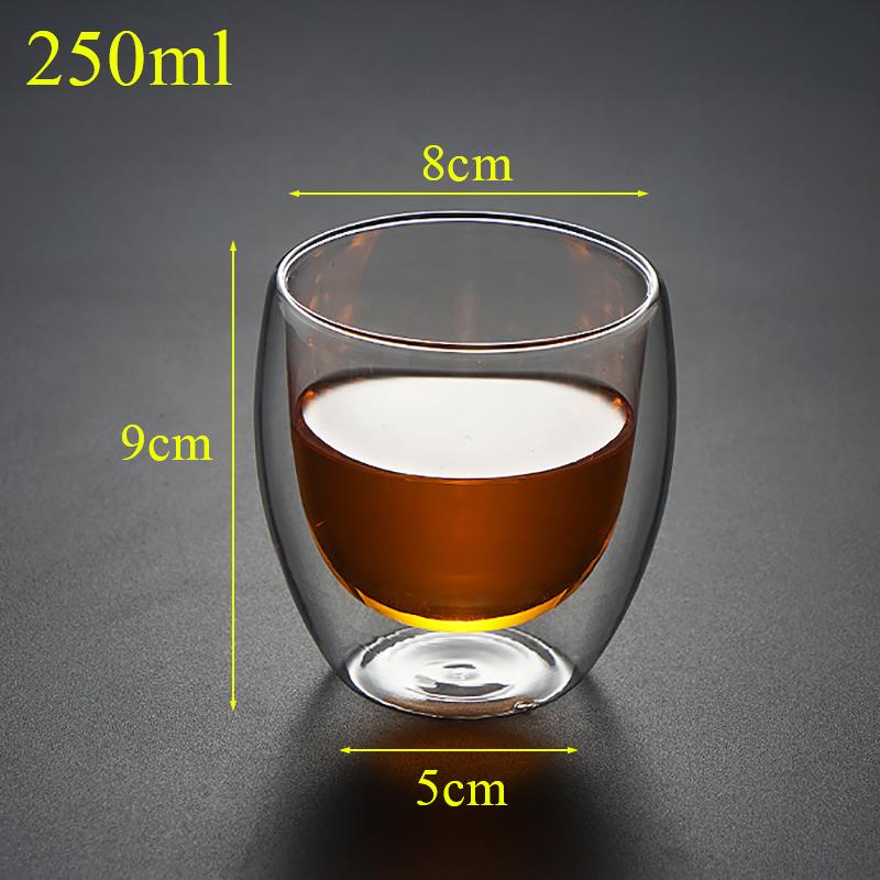 2/3/4Pcs Double Wall High Borosilicate Glass Mug Heat Resistant Tea Milk Lemon Juice Coffee Water Cup Bar Drinkware Lover Gift