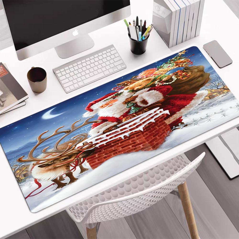 Christmas Santa Claus Theme Mouse Pad, Non Slip Rubber Base, Multifunctional Office & Home Decor, Perfect for Workspace Personalization.