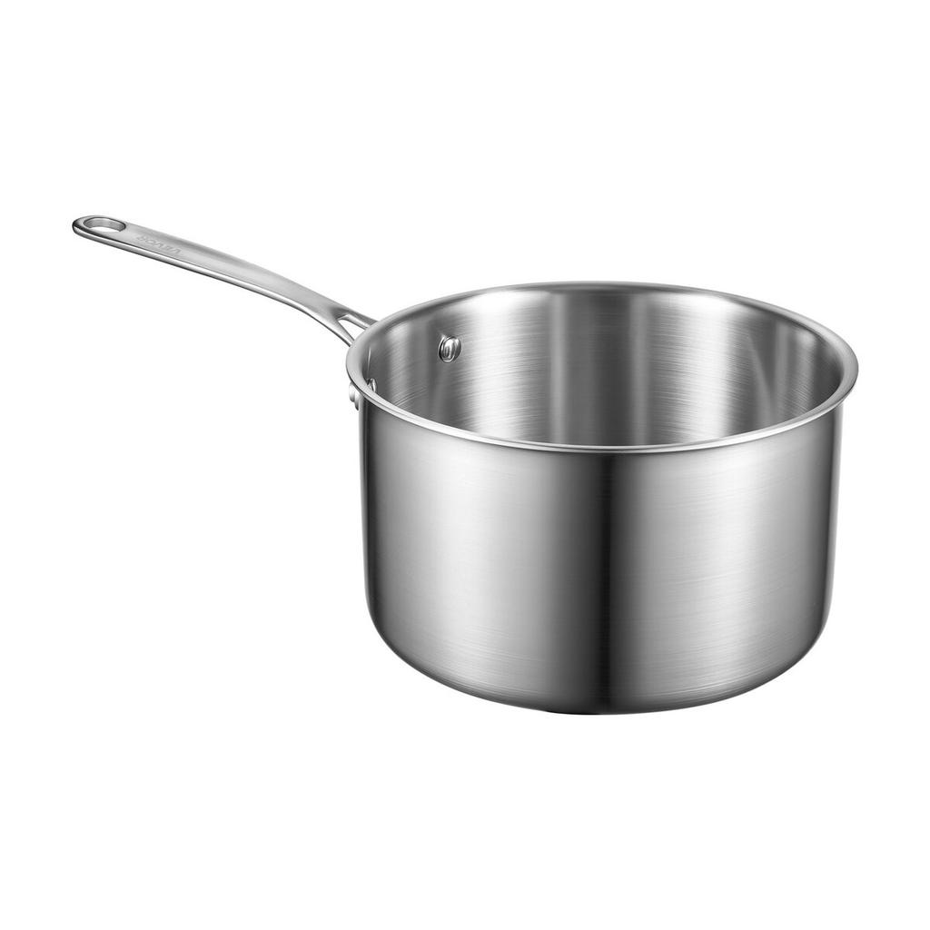 4 QT Saucepan, Stainless Steel Saucepan with Glass Lid, Multipurpose Nonstick Stainless Steel Small Cooking Sauce Pot with Ergonomic Handle, Friendly