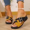 Women's Sandals New Summer Shoes Women Mix Color Wedges Heeled Sandalias  Casual Sandals Summer Slippers Woman Footwear