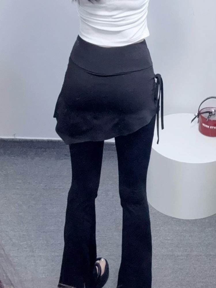 2025 Women's High Waist Two-In-One Micro Flare Yoga Pants Anti-Exposure Pilates Slimming Sports Outerwear