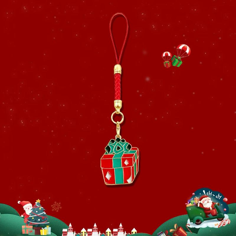 

Милая мультяшная рождественская серия Веревка для мобильного телефона Металлическая подвеска Аксессуары для подвешивания на сумку Рождественская вечеринка День рождения Подарок для друзей