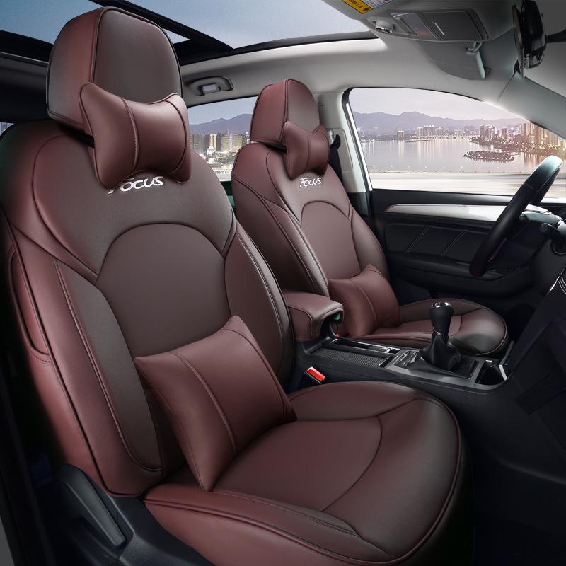 Ford Focus Echtleder Ganzjahres Vollumfassende Sitzbezüge & Kissen