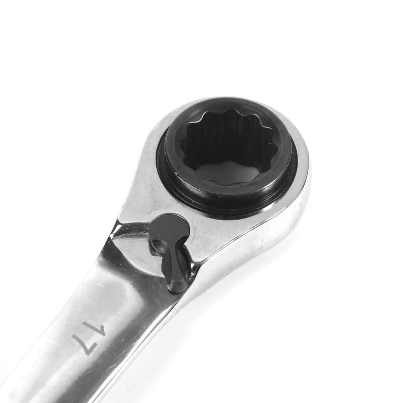 4 In 1 Ratchet Spanner Chrome Vanadium Steel Double Twin Ended Ratchet Wrench for 8-13mm/10-19mm/16-19mm Workshop Tools