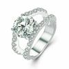 Creative jewelry, European and American fashion double-row full of zircon rings for women, romantic Valentine's Day gifts