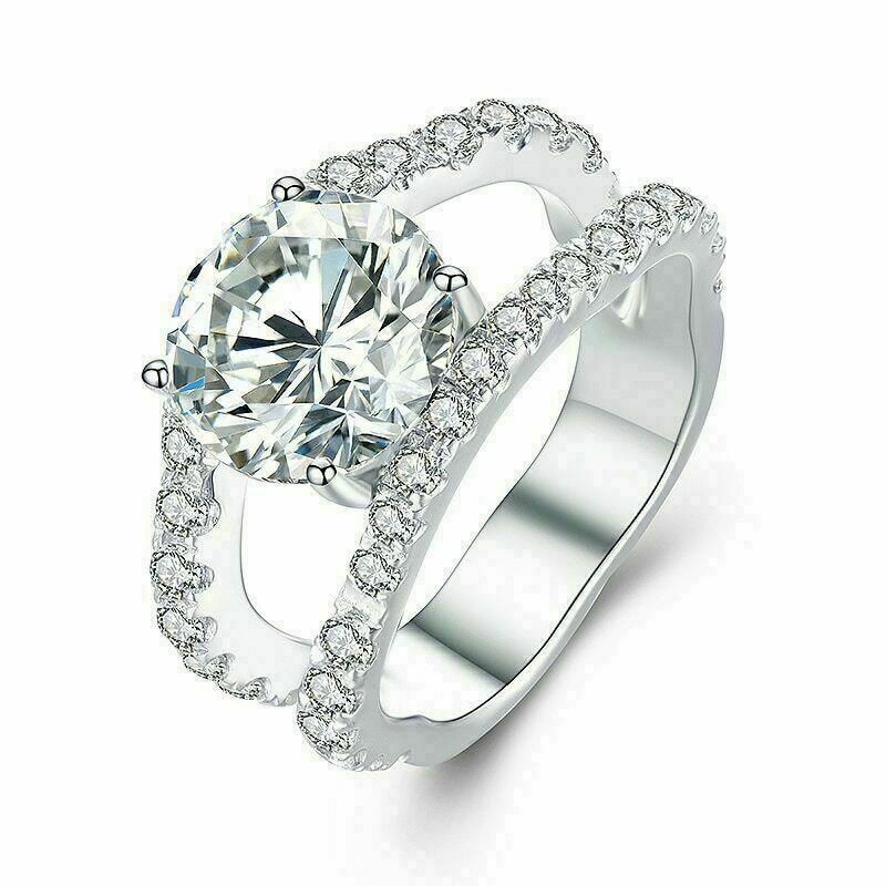 Creative jewelry, European and American fashion double-row full of zircon rings for women, romantic Valentine's Day gifts