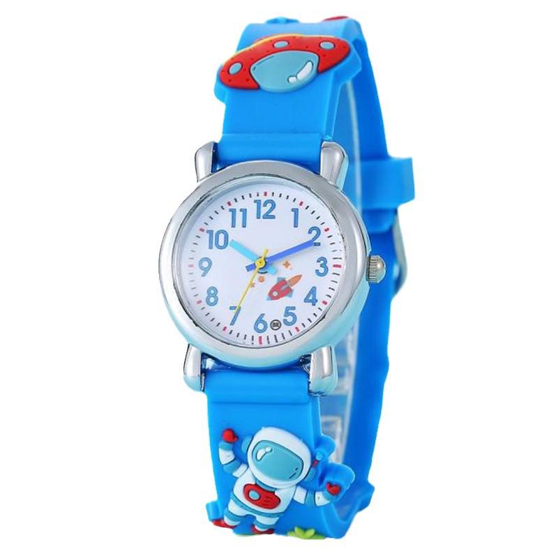 3D Cartoon Astronaut Quartz Watch for Kids - Casual, Fun Design for Boys & Girls