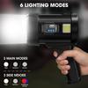 Kmivo Rechargeable Spotlight, 2,000,000 Lumens Super Bright Handheld Led Flashlight, Outdoor Spot Light with Cob Light and Solar Panelsfor Boating
