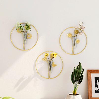 1PC Einfache Mode Wand Hängen Hydrokultur Vase Eisen Ornamente Hintergrund Decor Blume Vase
