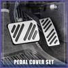 Automatic Brake Gas Pedal Cover Kit fit for Cadillac XT4 XT5 14-21 Silver Tone