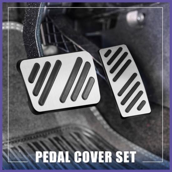 Automatic Brake Gas Pedal Cover Kit fit for Cadillac XT4 XT5 14-21 Silver Tone
