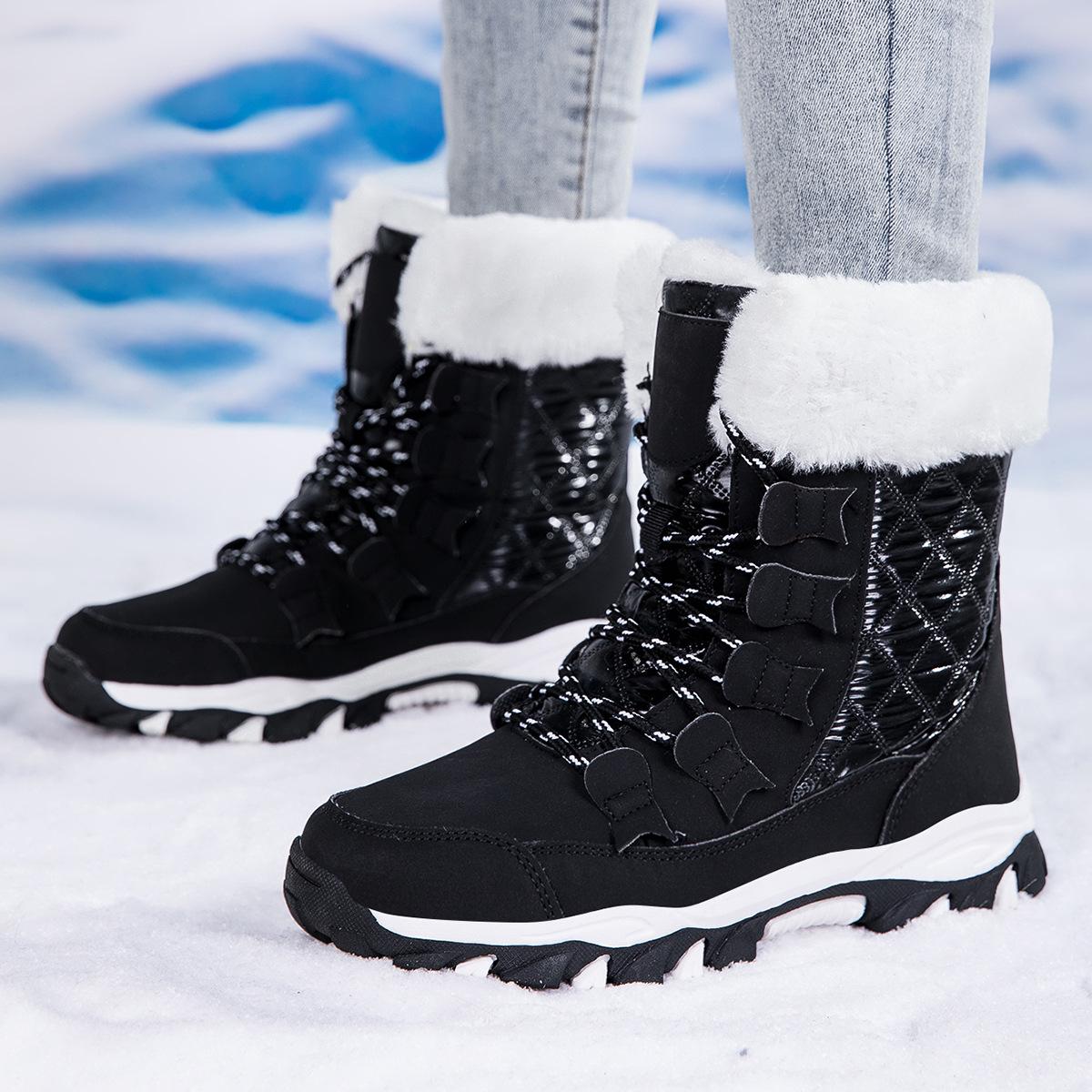 

Women s Winter Plus Velvet Non-slip Large Snow Boots - Lightweight, Warm & Thickened for Outdoor Walking 37