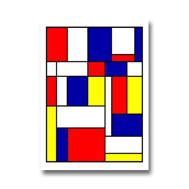 Mondrian Inspired Canvas Art Paintings Colorful Posters and Prints Abstract Wall Art Pictures for Living Room Home Decoration No Frame