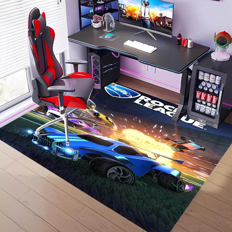 Game Rocket league -Themed Entrance Mat,Non-Slip Mat Area Rug,Room Decor,Outdoor Decor,Kitchen Rug,Doormat - Machine Washable,Easy to Clean