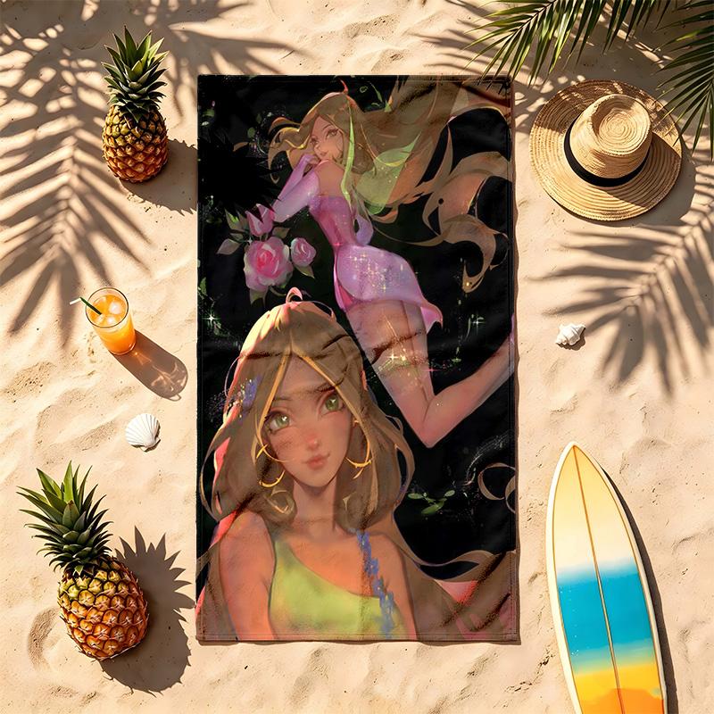 Winx Club (5) Theme Beach Towel Sand Resistant Soft And Comfortable Suitable For The Pool Camping Yoga And Diving A Travel