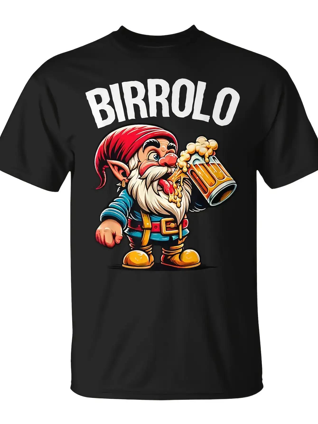 Birrolo Beer Enthusiast T-Shirt - Featuring an Italian Brewery Logo And a Bohemian Gnome Design S