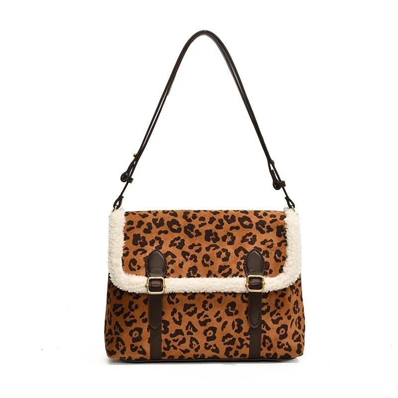 

Большая вместительная женская сумка через плечо, повседневная универсальная сумка через плечо с леопардовым принтом, новинка на осень и зиму