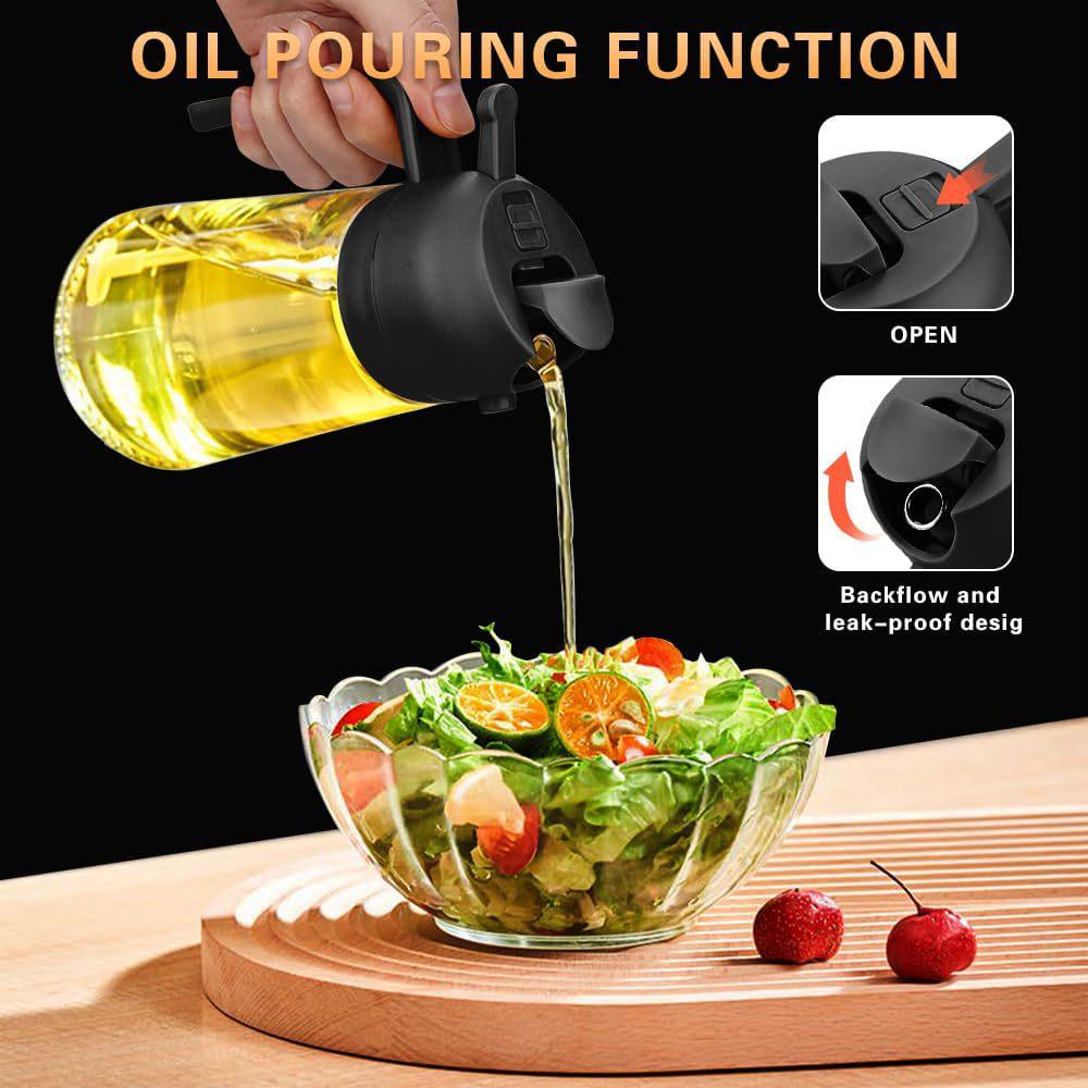 Automatic Oil Sprayer: Atomizes and Sprays Thickened Edible Oil, Perfect for the Kitchen Without Using Excess Oil.