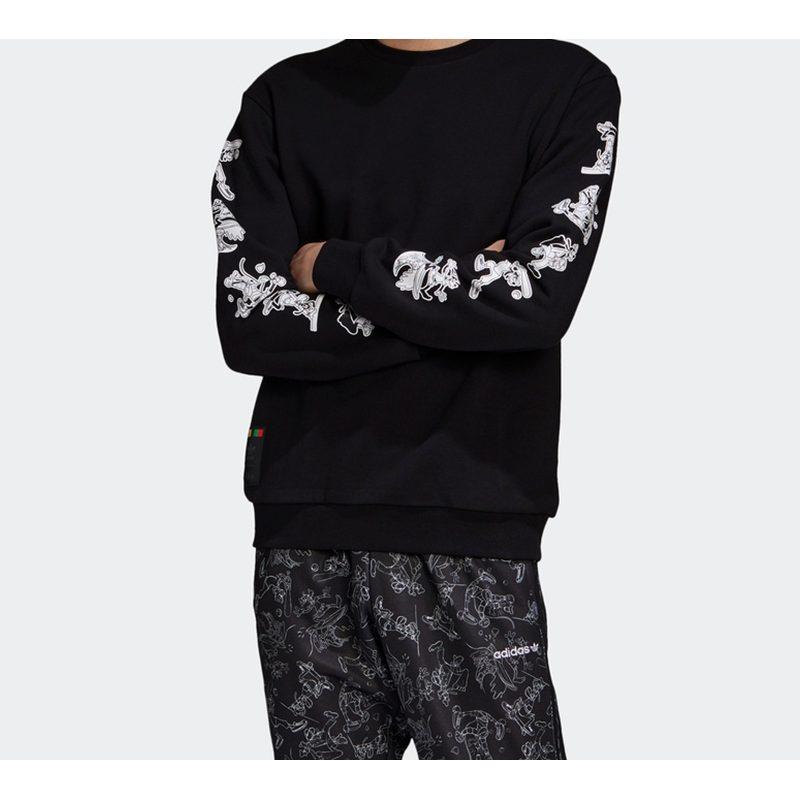 adidas X Disney Sweatshirts Men's Black Crew Neck Moderate Regular GD6025