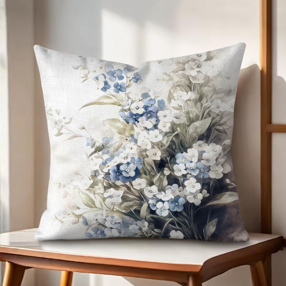 

Wild Flower Cushion Cover Natural Linen Organic Fabric DoubleSided Printing Couch Pillow Covers Home Decor 30x30cm