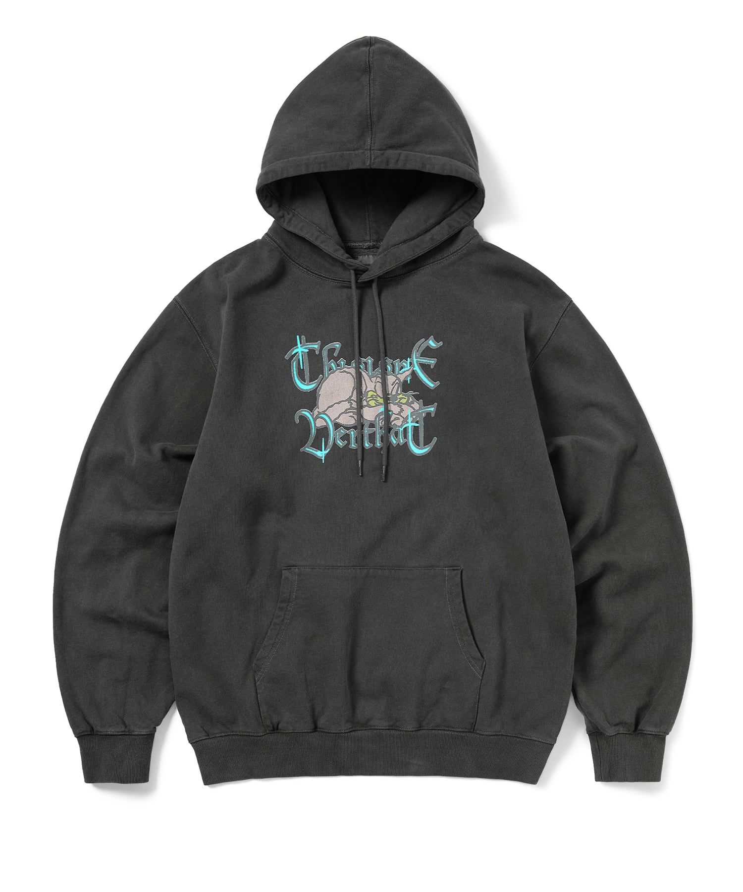 This Is Never That Sleepy Cat Hoodie Charcoal L