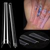 240pcs 3XL No C Curve Long Coffin Nail Tips Half Cover Clear Extra Long Straight French False Nail Manicure Salon Tool Supply