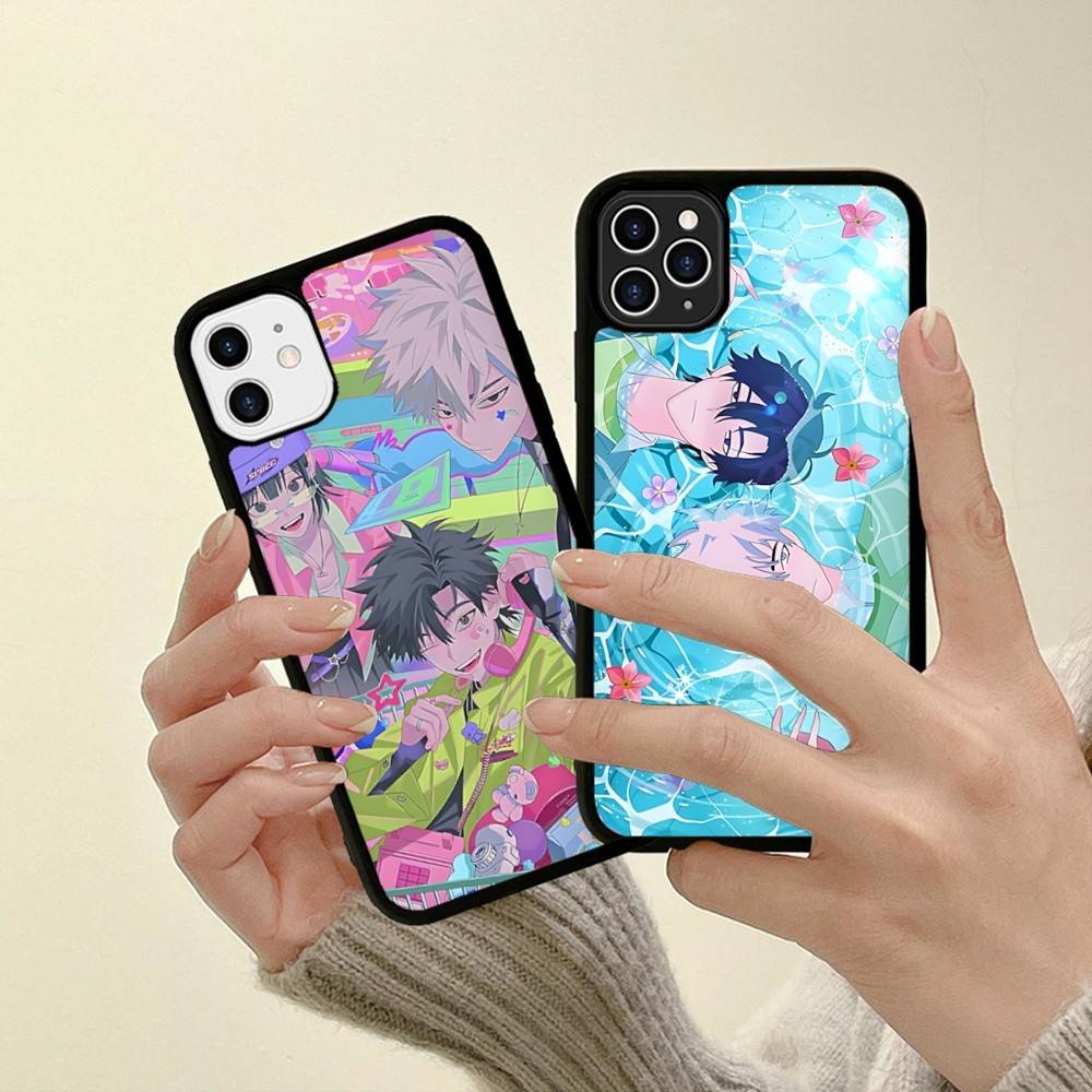 Healing Anime L-Link C-Click PC+TPU Phone Case For IPhone 17 16 15 14 13 12 11 Pro Max Plus Kawaii Cartoon Cover