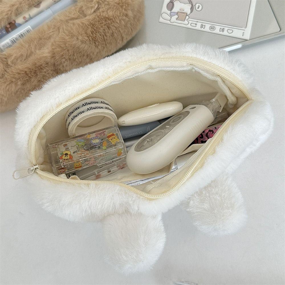 Puppy Transparent Pencil Pouch Bear Stationery Storage Bag Cat Plush Pen Case  Christmas Gift