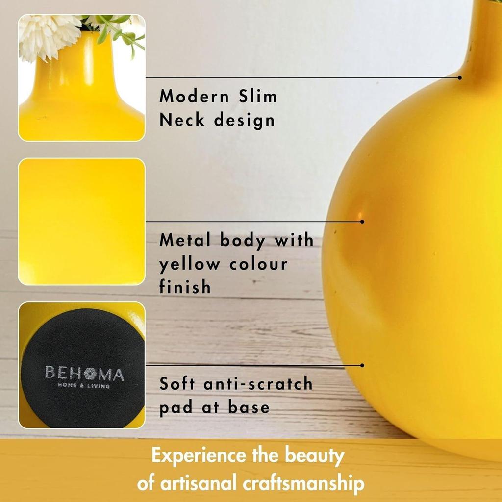 Blomvas i metall för heminredning Vardagsrum Kontor| Bordsprydnad Festivaler Födelsedag (Blomma ingår inte), Rund SET OM 03