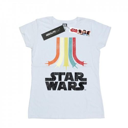 

Star Wars Womens/Ladies Retro Rainbow Cotton T-Shirt XXL білий