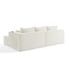 3-Seater Modular Corner Sofa, with Movable Ottomans, Soft Corduroy Fabric, Cup Holder, for Living Room, Hotels and Rental Apartments, Beige