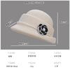Autumn and Winter New French Elegant Pearl Flower Knitted Top Hat, Thousand Gold Style Temperament Versatile Roll Brim Show Washbasin Hat