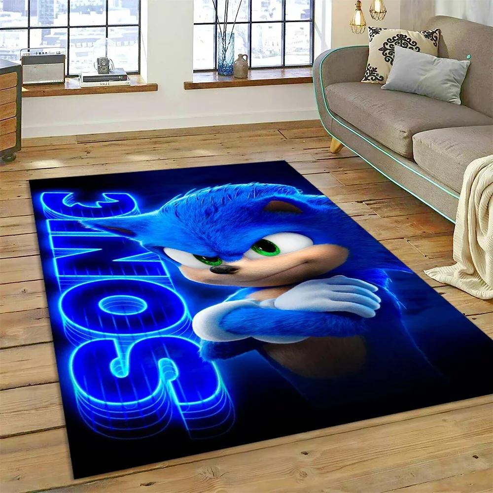Game Anime 3D S-Sonic Cartoon Carpet Rug for Bedroom Living Room Home Sofa Decoration,Children Game Large Decor Floor Mat Gift
