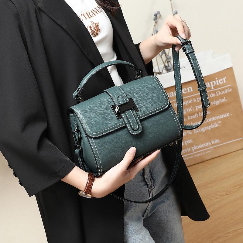 New Fashion Trendy Bag for Women Spring and Summer Crossbody Bag Genuine Leather Women's Bag Versatile One Shoulder Hand-held Small Square Bag
