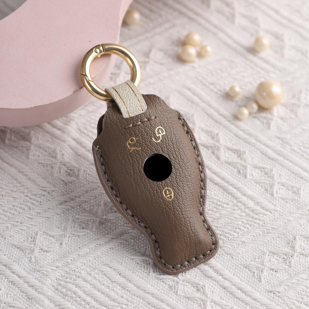 2 3 Botton Leather Car Key Case Fob Cover For Mercedes Benz Cla Glc Gla Glk W203 W210 W211 W204 W176 A B C Class Amg Accessories