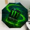 Monster Energy LOGO Print Automatic Umbrella, 8 Rib Iron Frame, Plastic Handle, Suitable for Outdoor Travel &Daily , Ideal Gift