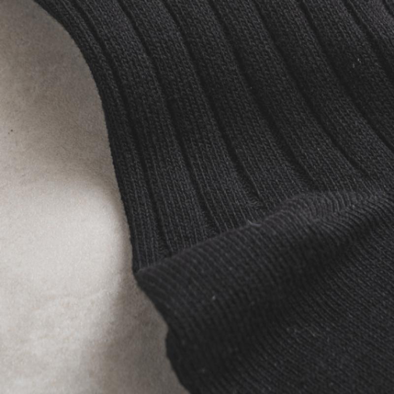 Monfoot Mens Wide Ribbed Long Neck Socks Black